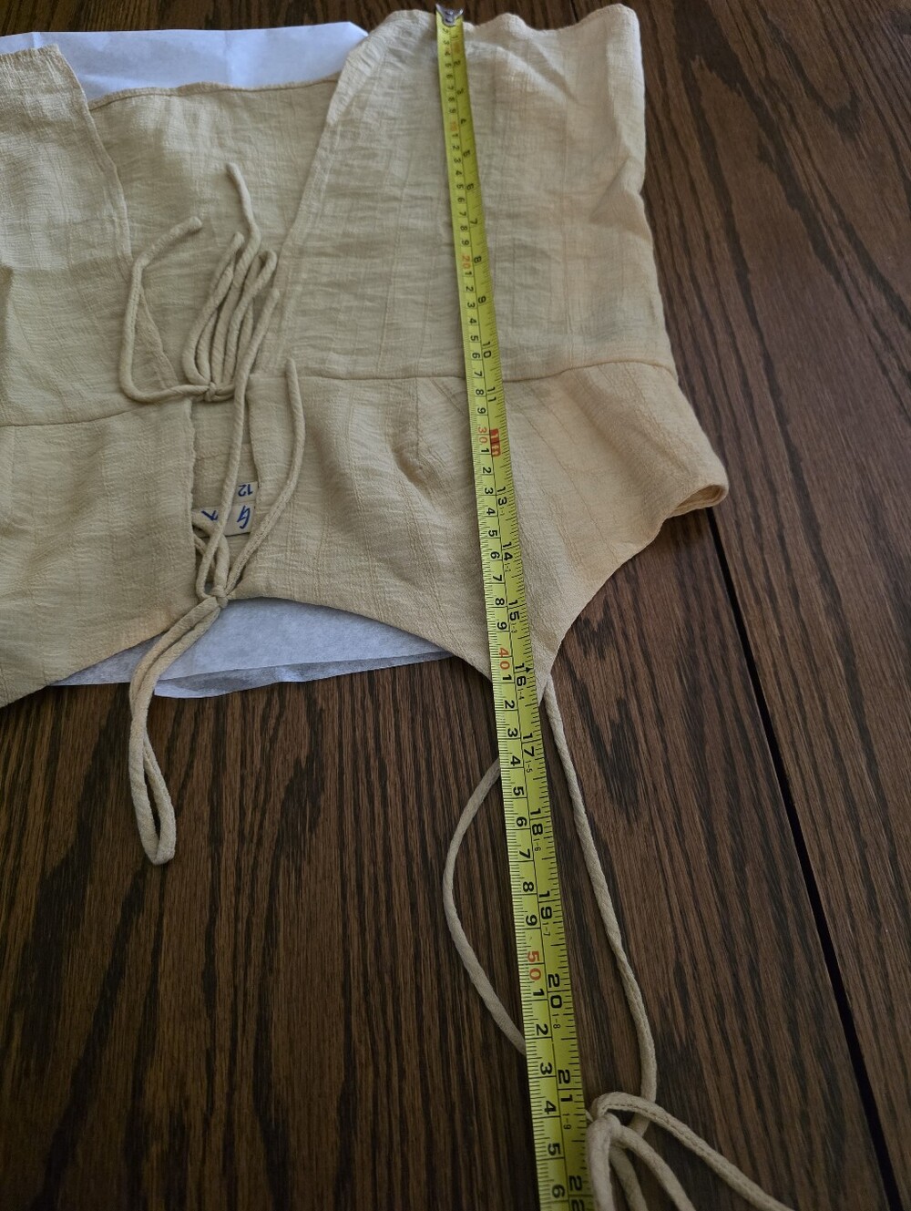 VRG Girl Pale Yellow Tie Front Boho Cami Top - Size Small AU 12 Y2K Baddie Vibes - Picture 10 of 10